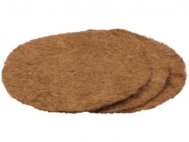 Preview: 6-piece set of round frost-protection coconut mats for potted plants, Ø 38 cm