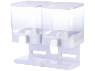 Preview: Doppio dispenser per cereali e snack, 33,5 x 30,5 x 16,5 cm, bianco