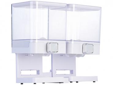 Preview: Set of 2 Double Snack Dispensers, each 33.5 x 30.5 x 16.5 cm, white