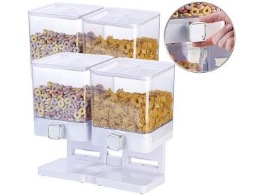 Preview: Set of 2 Double Snack Dispensers, each 33.5 x 30.5 x 16.5 cm, white