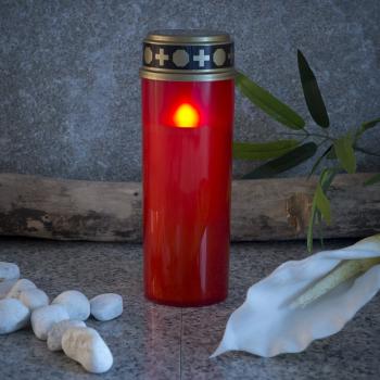 Preview: 2er-Set XL-LED-Grablichter, Lichtsensor, Batteriebetrieb, 21 cm, rot