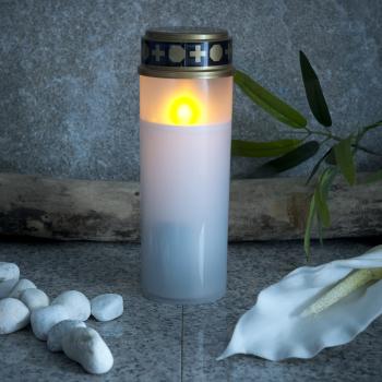 Preview: 4er-Set grosse LED-Grablichter mit Dämmerungssensor, weiss, 21 cm