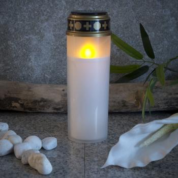 Preview: 2er-Set grosse Solar-LED-Grablichter mit Dauerlicht, weiss