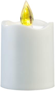 Preview: 2er-Set flackernde LED-Grablicht-Kerzen, leuchtet Tag & Nacht, weiss