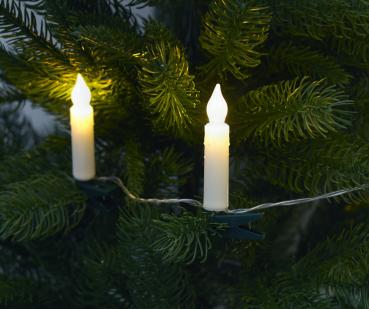 Preview: Catena luminosa a LED per albero di Natale, 10 candele, timer, funzionamento a batteria, 130 cm