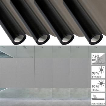 Preview: set of 4 window film, privacy film, matt gray, static, 60 x 200 cm