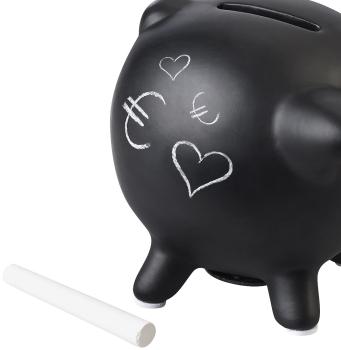 Preview: set of 2 ceramic piggy bank to write around, chalk, key