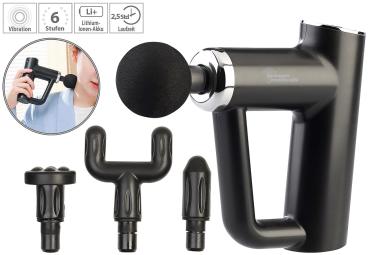 Preview: Massaggiatore manuale ricaricabile, 4 attacchi, 6 livelli, 3,5 ore di autonomia, borsa