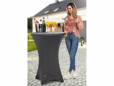 Preview: Stretch-Stehtischhusse, OEKO-TEX® Standard 100, Ø 80 cm, anthrazit