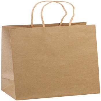 Preview: set di 20 sacchetti regalo in carta kraft con manico, 27 x 12 x 21