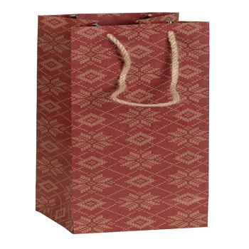 Preview: Sacs Cadeaux Noël Bouteille de Vin - Papier Kraft Résistant & Écologique avec Anses - 12 Pièces, 4 Motifs, 34x10x10 cm - Facile à Transporter