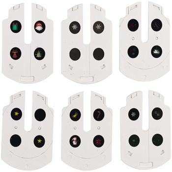 Preview: LED-Weihnachtsstern-Baumspitze gold - Projektor für weihnachtliche Zimmerdecke - IP44 spritzwassergeschützt - 6 Schablonen - 230V-Netzteil - 24x25.5x6 cm