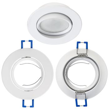 Preview: set di 3 cornici per faretti da incasso in alluminio, angolo di emissione regolabile, bianco