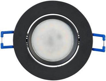 Preview: 3-piece set aluminum recessed spotlight frames, adjustable beam angle, black Preview: 3-piece set aluminum recessed spotlight frames, adjustable beam angle, black