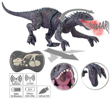 Preview: Remote Control XL Dinosaur with Sound & Spray, 2.4 Ghz, 45 cm