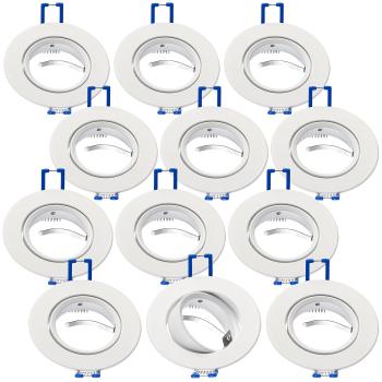 Preview: lot de 12 cadres de spots encastrés, angle de rayonnement réglable, blanc