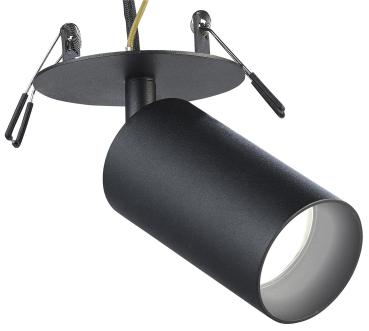 Preview: Spot mural et plafonnier orientable en aluminium noir avec ampoule LED ZigBee