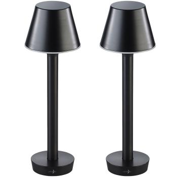 Preview: 2er-Set Smarte Outdoor-Tischlampe OT-130 - RGB-CCT-LEDs, App, Bluetooth, Qi-Laden, IP67 wetterfest - 18h Akku für Smart Home