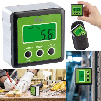 Preview: Digital protractor, illuminated LCD display, aluminum, IP54, 0-360°