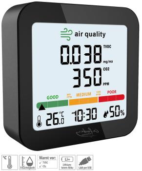 Preview: Battery meter for TVOC, with CO2 display, time, thermo/hygrometer