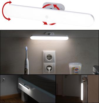 Preview: Barre lumineuse LED orientable à accu, capteur PIR, 120 lm, blanc lumière du jour