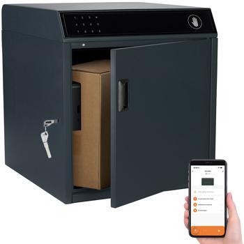 Preview: Cassetta postale intelligente in acciaio, 46 x 50 x 50 cm, PIN, App, IP55