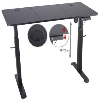 Preview: Scrivania regolabile elettricamente in altezza, 120 x 60 cm, nero