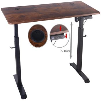 Preview: Scrivania regolabile elettricamente in altezza, 120 x 60 cm, aspetto legno