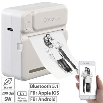 Preview: Mini stampante termica ricaricabile mobile per foto/etichette, app, 200 dpi, BT 5.1