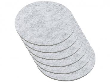 Preview: 6er-Set Abwaschbare Filz-Untersetzer, hellgrau, Ø 10 cm