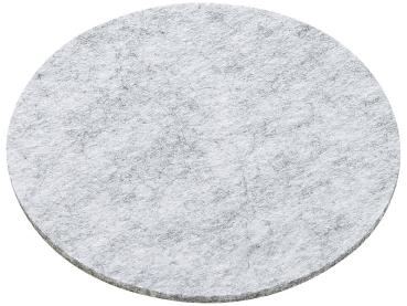 Preview: 12er-Set Filz-Untersetzer - Abwaschbar, schützt Esstische vor Kratzern & Flecken - Ø 10 cm, hellgrau, hitze- & kältebeständig, pflegeleicht