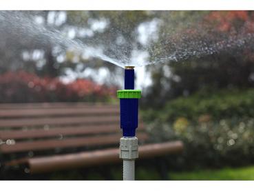 Preview: 2er-Set versenkbare Bewässerungssprinkler - unsichtbar für Rasen bis 50 qm - 3 austauschbare Sprühköpfe (360°/180°/90°) - Gartenschlauchanschluss