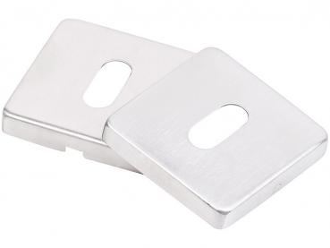 Preview: Set di 3 accessori per porte in acciaio inossidabile, 2 maniglie per porte e set di rosette, argento