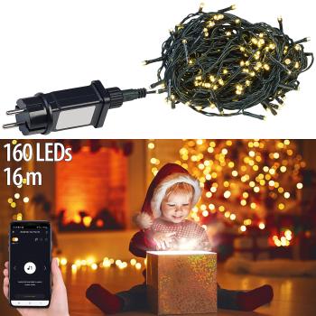 Preview: Guirlande Lumineuse WLAN ELESION - 160 LED Blanc Chaud, 8 Modes d‘Éclairage - App iOS/Android, Compatible Alexa/Google/Siri, IP44 - 16m