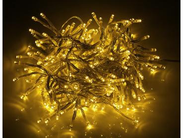 LED-Büschel-Lichterkette, 300 warmweisse LEDs, App, 3 m, transparent
