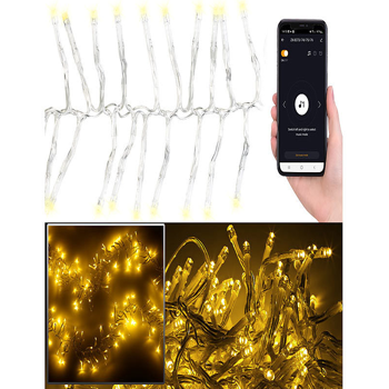set of 2 LED wifi tufts light chain, 300 warm white LEDs, Tuya, transparent