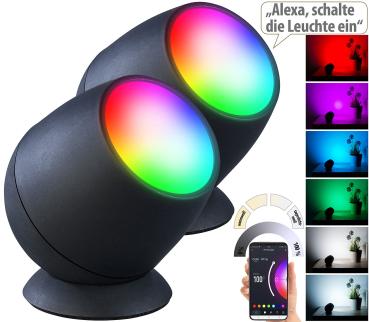 Preview: 2er-Set WLAN-Stimmungsleuchten, RGB-CCT-LEDs, 210lm, 2,2W, USB, schwarz Preview: 2er-Set WLAN-Stimmungsleuchten, RGB-CCT-LEDs, 210lm, 2,2W, USB, schwarz