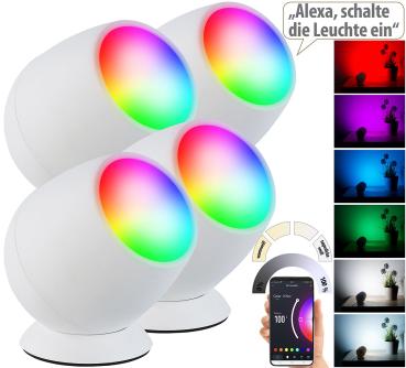 Preview: 4er-Set WLAN-Stimmungsleuchten, RGB-CCT-LEDs, 210 lm, 2,2 W, USB, weiss Preview: 4er-Set WLAN-Stimmungsleuchten, RGB-CCT-LEDs, 210 lm, 2,2 W, USB, weiss