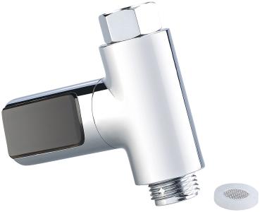 Preview: Batterieloses Armatur-Thermometer, LED-Display 360° drehbar, 0-100 °C