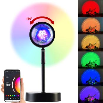 Preview: Smart RGB-Sonnenuntergangs-LED-Projektionslicht, 15 Watt, 180°, WLAN, App