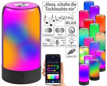 Preview: Smarte Stimmungsleuchte mit RGB-IC-LEDs, 15 Modi, WLAN, App, schwarz