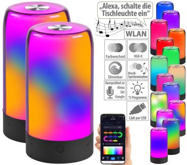 Preview: 2er-Set Smarte Stimmungsleuchten - RGB-IC-LEDs mit 16 Mio. Farbtönen & 15 Modi - WLAN, App ELESION, Alexa, Siri, Google Assistant, Tuya kompatibel Preview: 2er-Set Smarte Stimmungsleuchten - RGB-IC-LEDs mit 16 Mio. Farbtönen & 15 Modi - WLAN, App ELESION, Alexa, Siri, Google Assistant, Tuya kompatibel