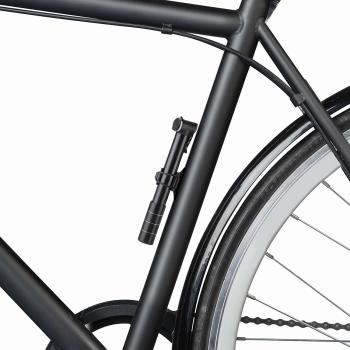Preview: Ultrakompakte Aluminium-Fahrradpumpe - Multi-Ventil für Schrader, Presta, Dunlop - Inkl. Rahmen-Halterung, 6 bar Druck - Leicht, 116g, 28ml Luftdurchlass