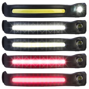 Preview: Lampe frontale rechargeable, projecteur 230°, LED COB & SMD, lampe d‘avertissement, 500 lumens