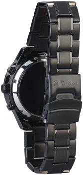 Preview: Men's radio controlled wrist watch, solar powered, 5 ATM, day display, black