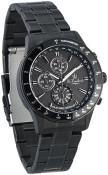 Preview: Men's radio controlled wrist watch, solar powered, 5 ATM, day display, black