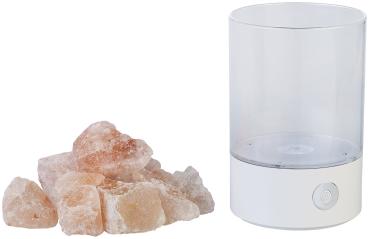 Preview: RGB-LED-Tischleuchte mit natürlichen Salzkristallen, 7 Farben, USB, 3W