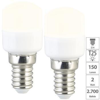 Preview: 4er-Set LED-Kühlschranklampen, E14, T25, 150 lm, 2 Watt
