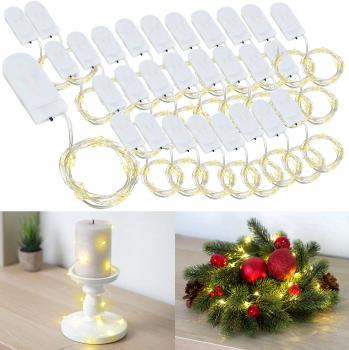 Preview: 30er-Set LED-Lichterdraht, je 24 Mikro-LEDs, je 1,2 m, IPX4, warmweiss