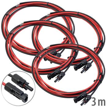 Preview: set di 4 cavi di collegamento per moduli solari, sezione dei fili 4 mm², 3 m